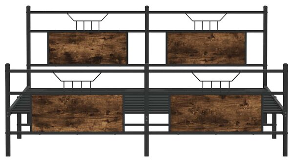 Kovový rám postele bez matrace kouřový dub 160 x 200 cm 3325092