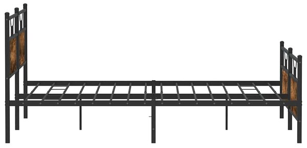 Kovový rám postele bez matrace kouřový dub 160 x 200 cm 3325092