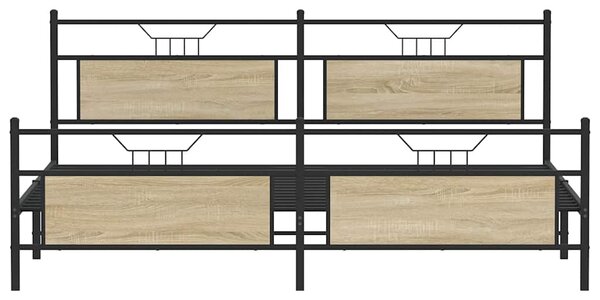 Kovový rám postele bez matrace dub sonoma 193 x 203 cm 3325100