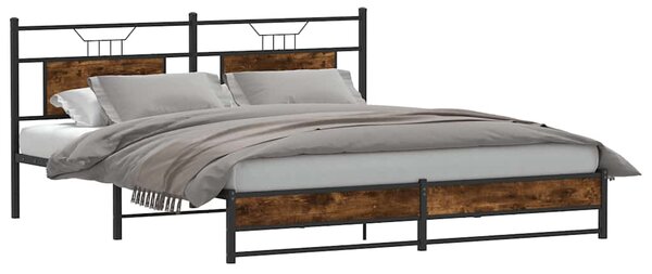 Kovový rám postele bez matrace kouřový dub 183 x 213 cm 3325110