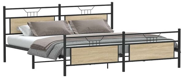 Kovový rám postele bez matrace dub sonoma 193 x 203 cm 3325100