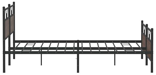 Kovový rám postele bez matrace hnědý dub 193 x 203 cm 3325105