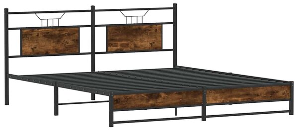 Kovový rám postele bez matrace kouřový dub 183 x 213 cm 3325110