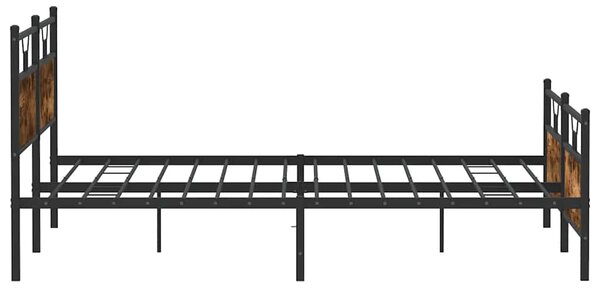 Kovový rám postele bez matrace kouřový dub 193 x 203 cm 3325095
