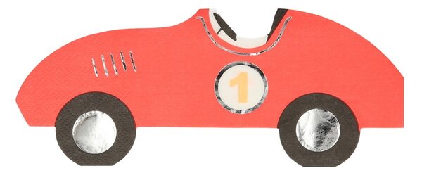 Papírové ubrousky v sadě 16 ks Race Car – Meri Meri