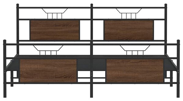 Kovový rám postele bez matrace hnědý dub 160 x 200 cm 3325102
