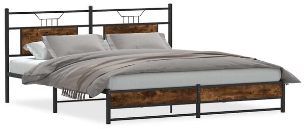 Kovový rám postele bez matrace kouřový dub 183 x 213 cm 3325110