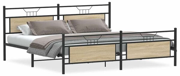 Kovový rám postele bez matrace dub sonoma 193 x 203 cm 3325100