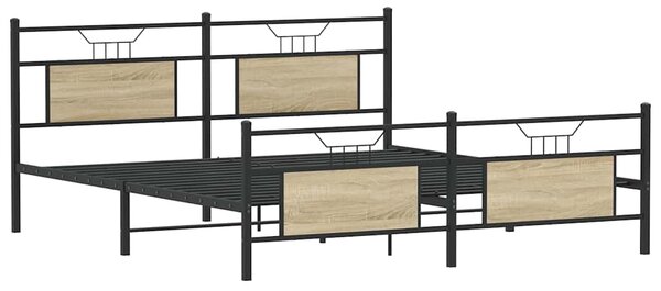 Kovový rám postele bez matrace dub sonoma 160 x 200 cm 3325097