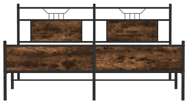 Kovový rám postele bez matrace kouřový dub 180 x 200 cm 3325114