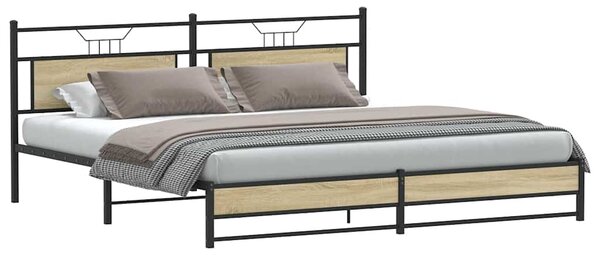 Kovový rám postele bez matrace dub sonoma 193 x 203 cm 3325122
