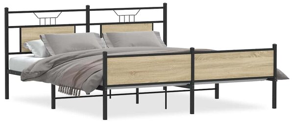 Kovový rám postele bez matrace dub sonoma 183 x 213 cm 3325126