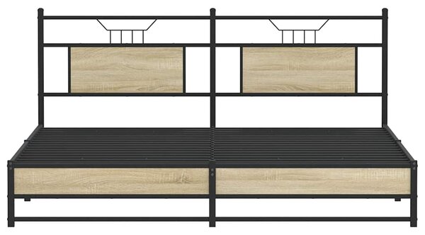 Kovový rám postele bez matrace dub sonoma 180 x 200 cm 3325120