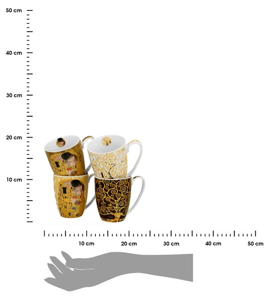 Porcelánový hrnek Klimt 350 ml sada 4ks