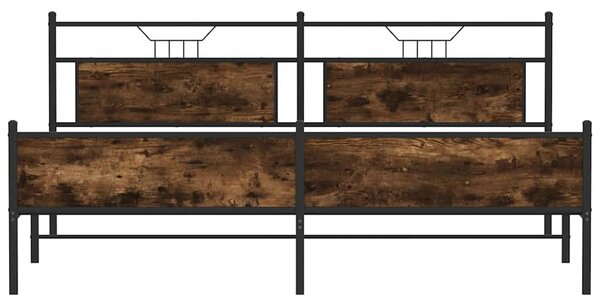 Kovový rám postele bez matrace kouřový dub 193 x 203 cm 3325116
