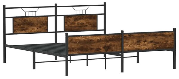 Kovový rám postele bez matrace kouřový dub 180 x 200 cm 3325114