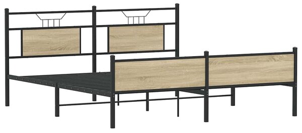 Kovový rám postele bez matrace dub sonoma 183 x 213 cm 3325126