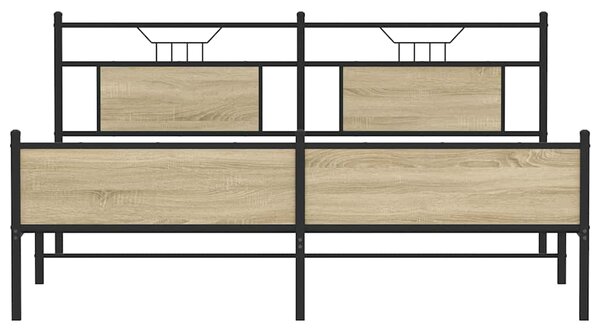 Kovový rám postele bez matrace dub sonoma 183 x 213 cm 3325126