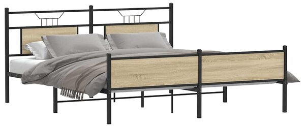 Kovový rám postele bez matrace dub sonoma 183 x 213 cm 3325126