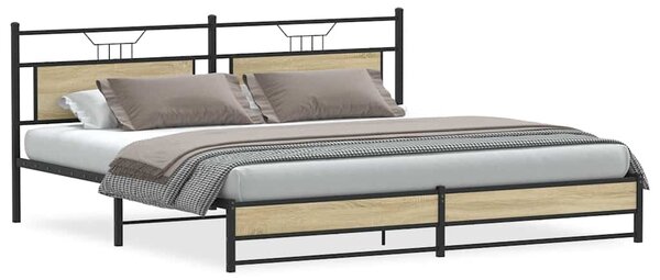 Kovový rám postele bez matrace dub sonoma 193 x 203 cm 3325122