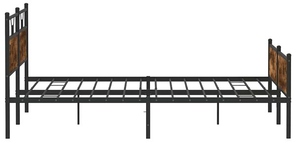 Kovový rám postele bez matrace kouřový dub 193 x 203 cm 3325116