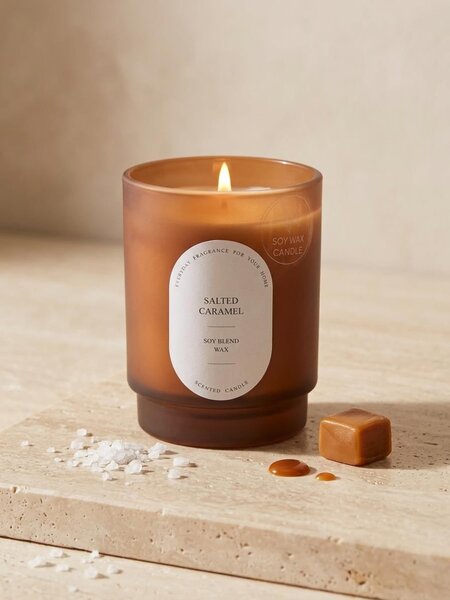 Sinsay - Vonná sójová svíčka Salted Caramel - béžová
