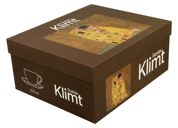 Porcelánový šálek s podšálkem Klimt The Kiss 250 ml sada 2ks