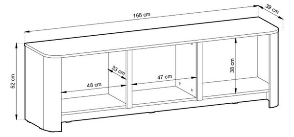 TV stolek Sorrenti 168 cm – dub Vicenza