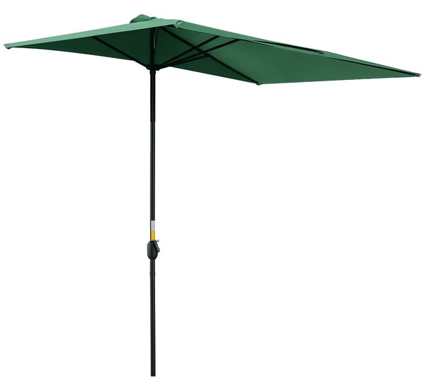Outsunny Obdélníkový Umbrella 230x130x245 cm Závěsný Parasol Poloviční Slunečník s Kličkou UV 30+ Ochrana Vodotěsný Slunečník pro Balkon Terasu Zahrad