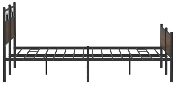 Kovový rám postele bez matrace hnědý dub 160 x 200 cm 3325135