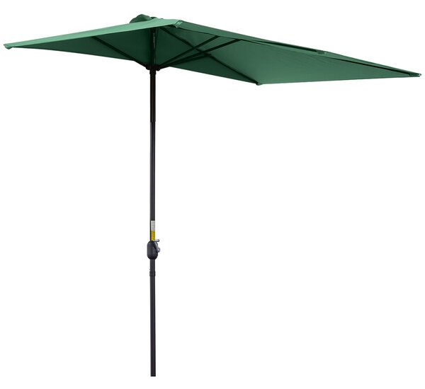 Outsunny Obdélníkový Umbrella 230x130x245 cm Závěsný Parasol Poloviční Slunečník s Kličkou UV 30+ Ochrana Vodotěsný Slunečník pro Balkon Terasu Zahrad