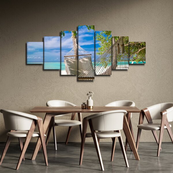Obraz - Houpací síť na pláži (210x100 cm)