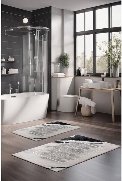Šedobéžové koupelnové předložky v sadě 2 ks 60x100 cm CT – Foutastic