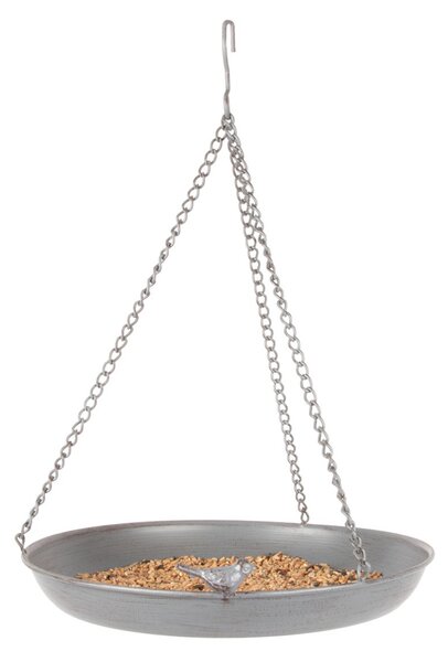 Závěsné napajedlo pro ptáky Round, 45x30,5 cm, kov, šedá
