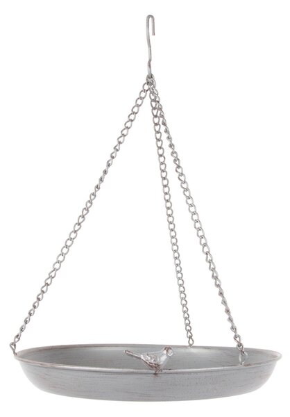Závěsné napajedlo pro ptáky Round, 45x30,5 cm, kov, šedá
