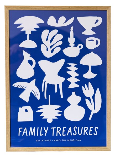 Plakát Family Treasures Beige / Blue 30 x 40 cm