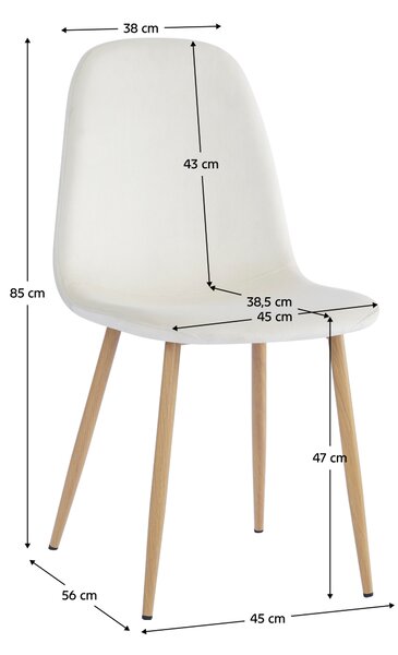 KONDELA Židle, béžová Dulux Velvet látka/buk, LEGA NEW