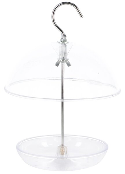Závěsné krmítko pro ptáky Round, 21,5x15,5 cm, plast, transparentní