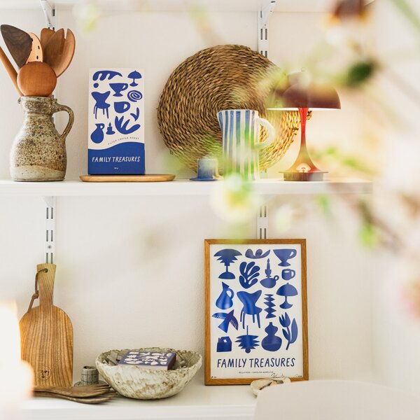 Signovaný umělecký tisk Family Treasures Blue A4