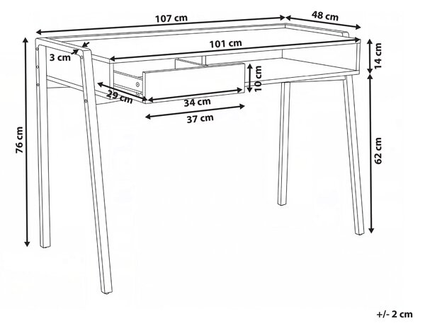 Pracovní stůl KOFOTEN Bílá 107 cm 48 cm
