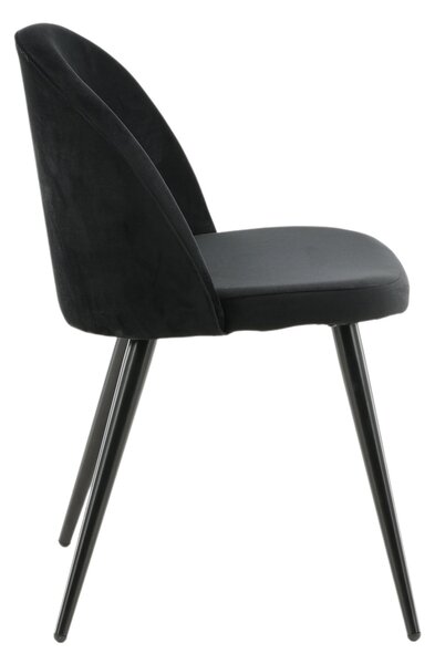 Jídelní židle Velvet, 2ks, černá