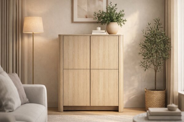 Vysoká komoda Sorrenti 103 cm – dub Vicenza