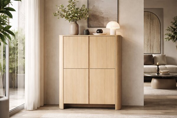 Vysoká komoda Sorrenti 103 cm – dub Vicenza
