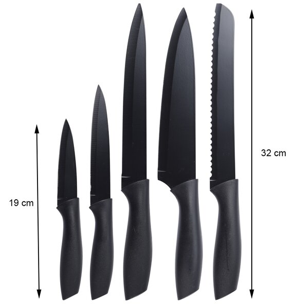 Kuchyňský nůž Black sada 5ks BX