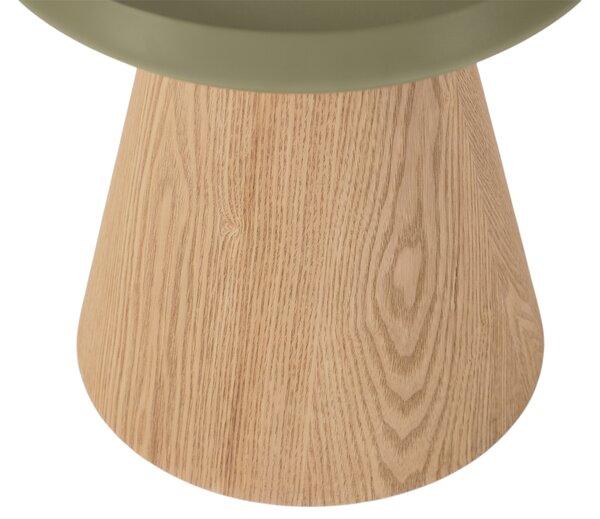 Kulaty konferenční stolek Tresel 40 cm do obývacího pokoje - přírodní / zelený