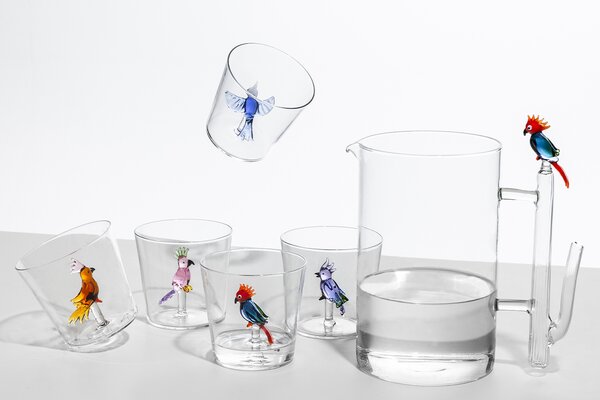 Ichendorf Milano designové karafy Talking Trees Bottle Red Cockatoo