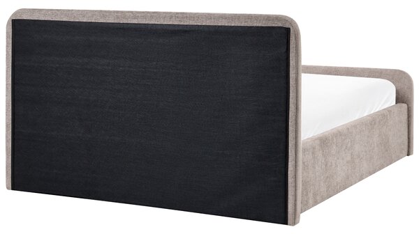 Postel s úložným prostorem Tkanina VIVIERS 160 x 200 cm Taupe