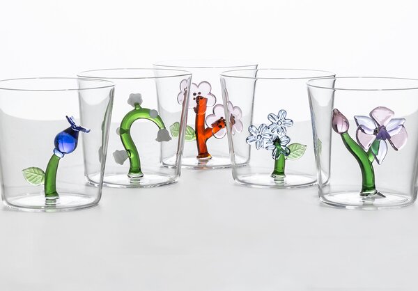 Ichendorf Milano designové sklenice na vodu Botanica Tumbler Blue Flower