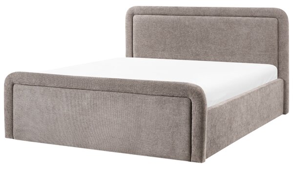 Postel s úložným prostorem Tkanina VIVIERS 160 x 200 cm Taupe
