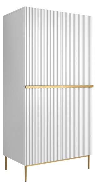 Skříň Nicole 100 cm - bílý mat / zlaté nožky
